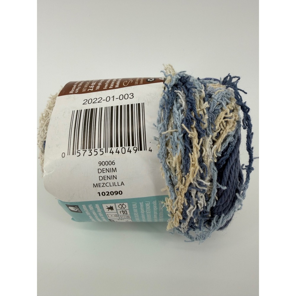 Lily Sugar n Cream Scrub Off Yarn Denim Mezcilla Cotton 2.5 oz - Picture 3 of 4